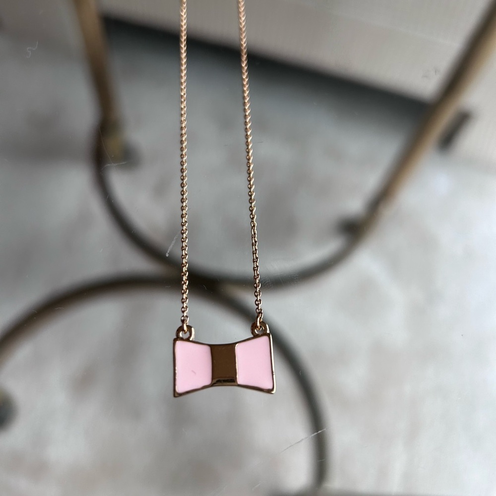 Kate Spade Light Pink Bow Pendant Necklace